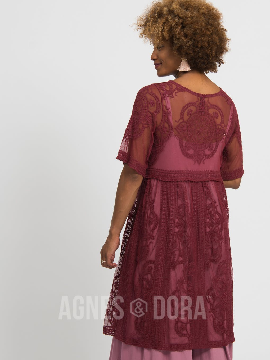Heirloom Vintage Lace Duster Black Cherry