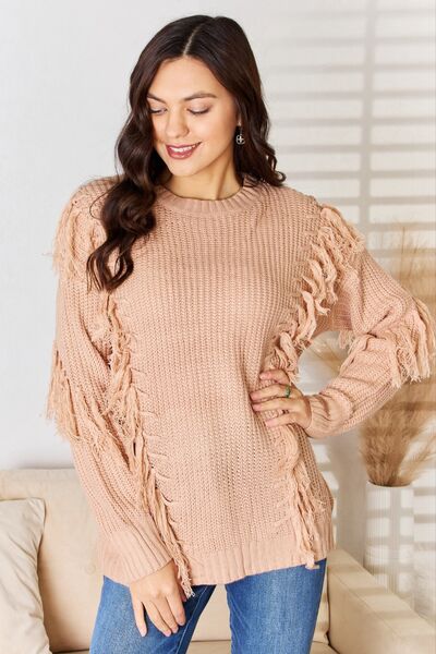 The Sutton Tassel-Detail Long-Sleeve Sweater
