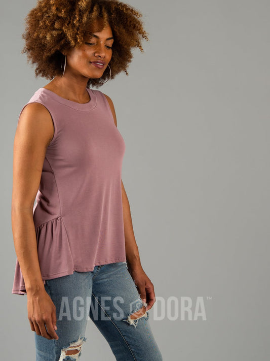 Daybreak Gathered Tank Vintage Rose