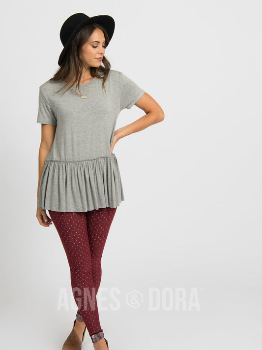 Easy Days Relaxed Ruffle Tee Ash Gray