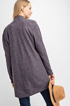 The Charcoal Tulip-Hem Hacci Cardigan