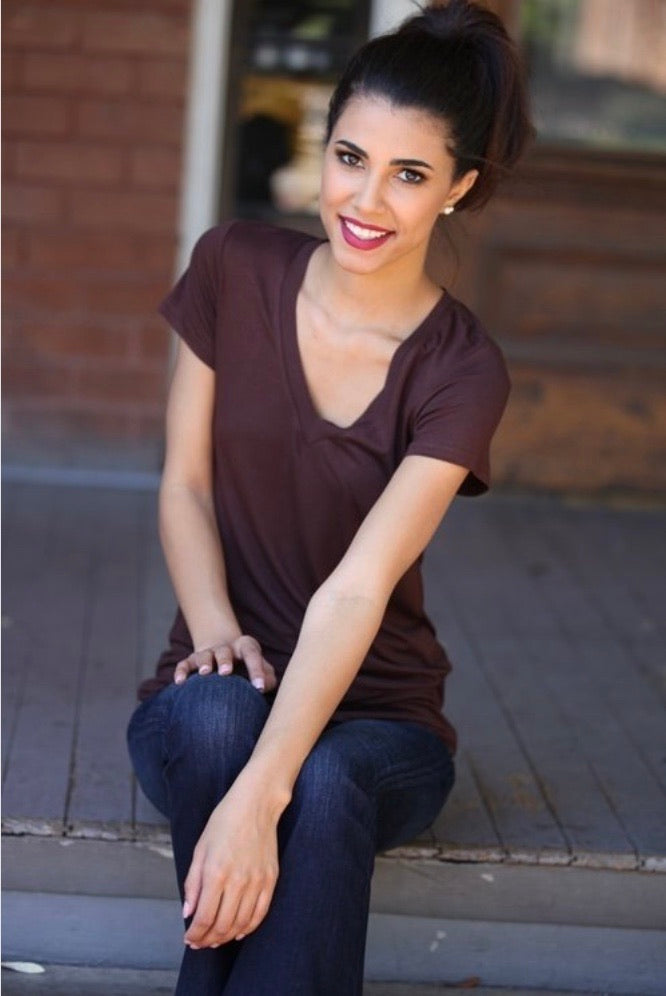 The Mocha Morning Everyday V-Neck Tee