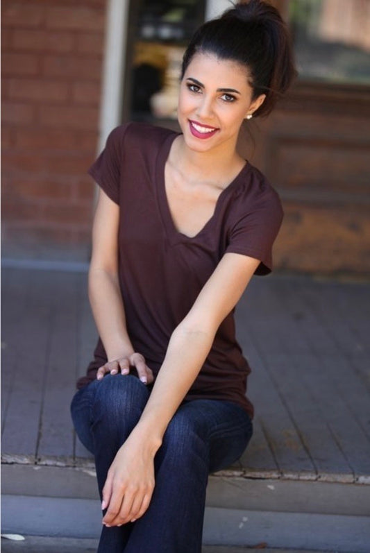 The Mocha Morning Everyday V-Neck Tee
