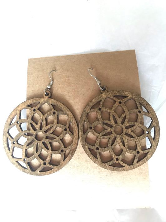 The Artisan Laser-Cut Wood Earrings