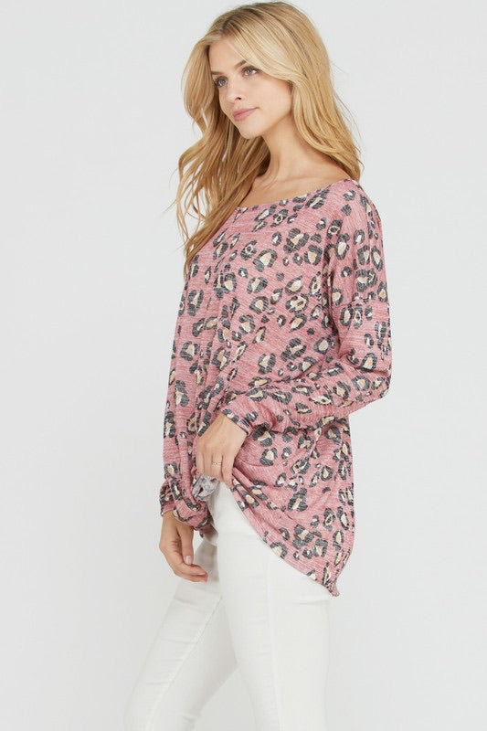 The Ember Animal-Print Twist-Front Top