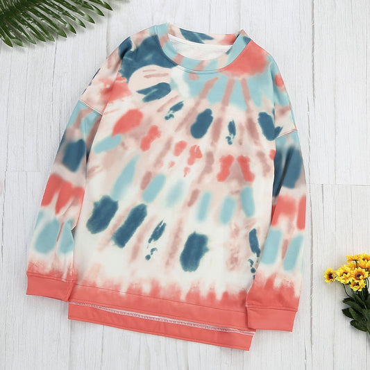 The Coral Sunset Tie-Dye Pullover
