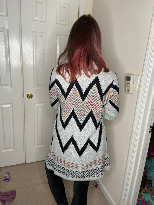 The Sierra Grey Aztec Blanket Cardigan