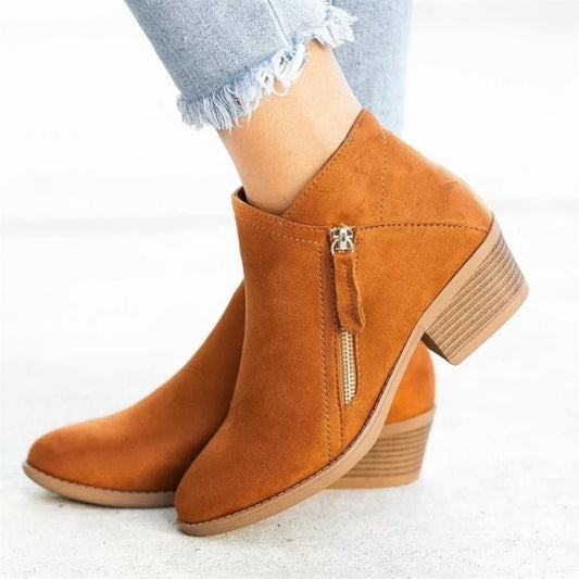 The Hazel Round-Toe Block-Heel Boots — Sparrow & Hearth