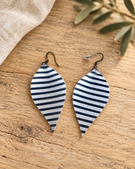 The Elodie Handmade Leather Earrings — Sparrow & Hearth rustic product photography