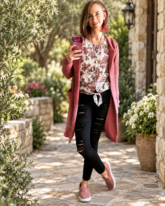 The Onyx Distressed Skinny Jeans — Sparrow & Hearth rustic product photography
