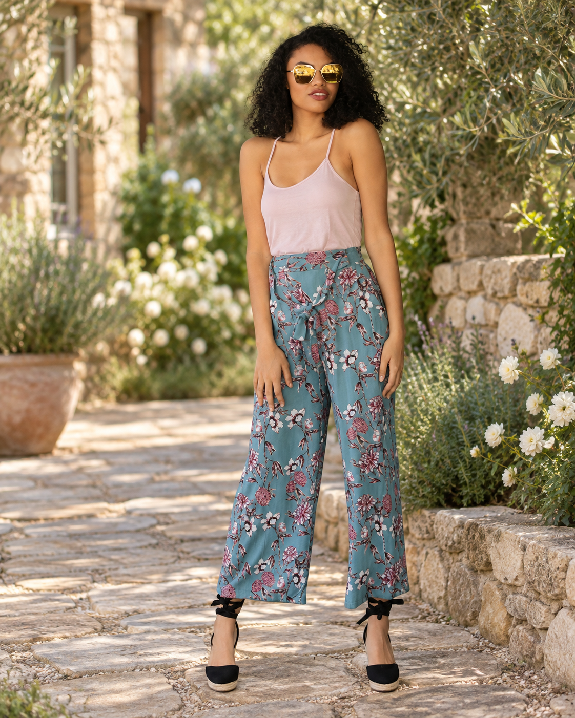 The Willow Lane Self-Tie Wide-Leg Pants — Sparrow & Hearth rustic product photography