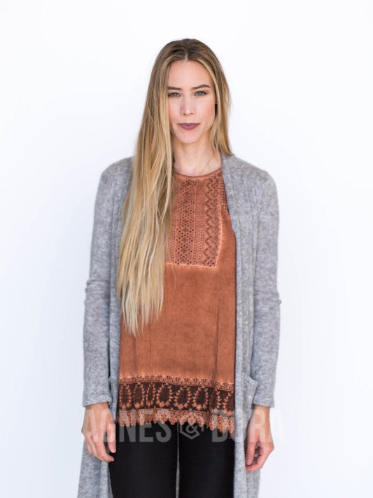 Heirloom Woven Eyelet Tank Spice