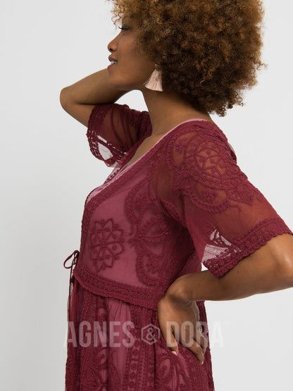 Heirloom Vintage Lace Duster Black Cherry