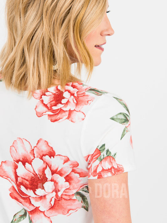 The Laurel Ivory & Sienna Floral Tee