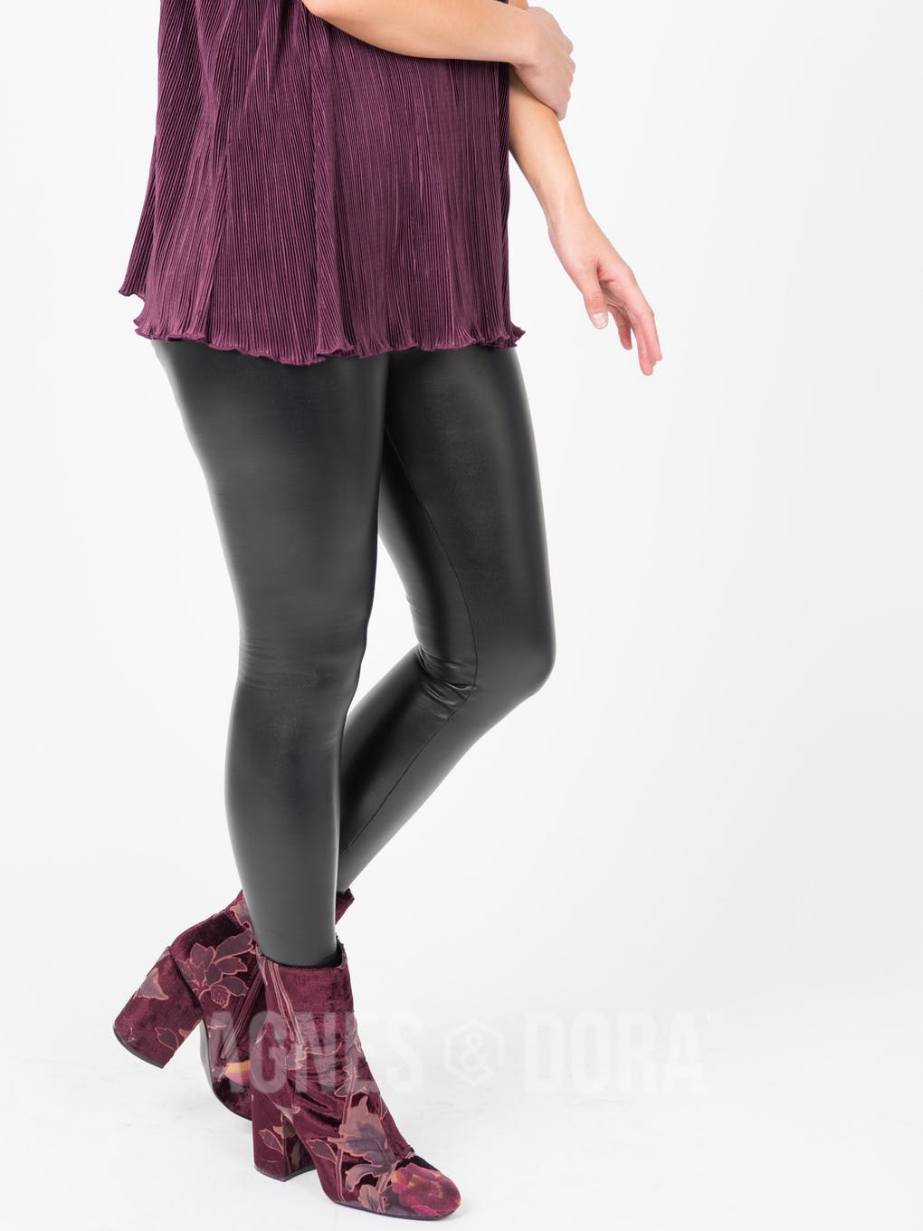 Easy Rhythm Leggings Pleather Black