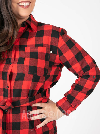 Cabin Days Flannel Tunic Buffalo Check Red/Black