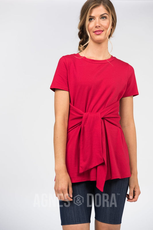Porchside Side Seam Sash Top Amore Red
