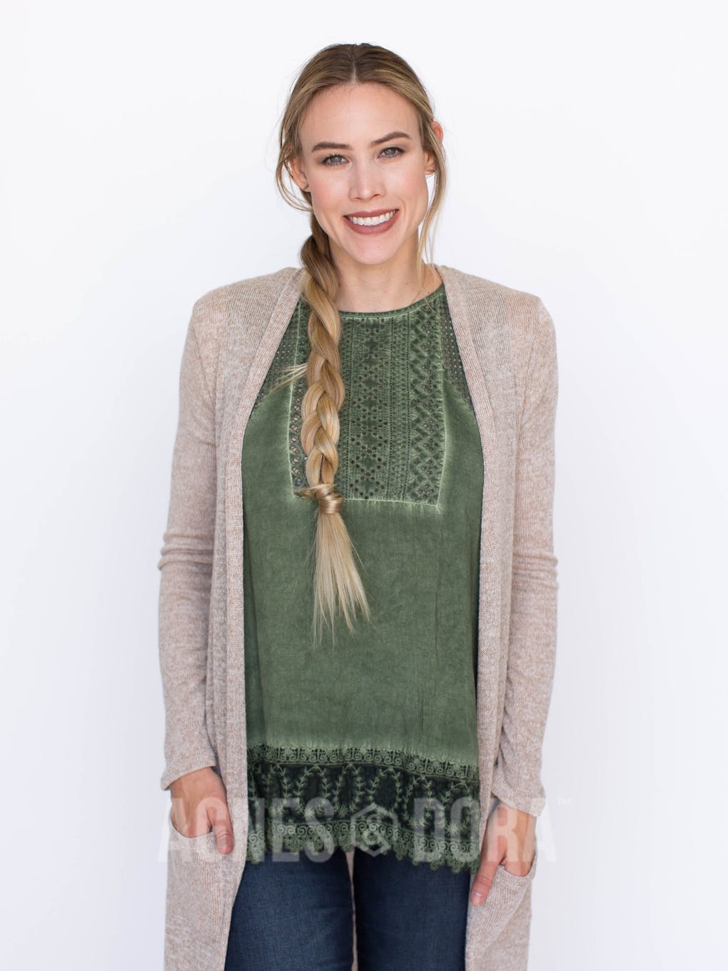 Heirloom Woven Eyelet Tank Leaf