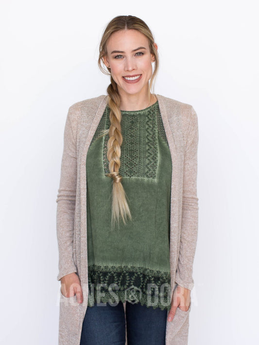 Heirloom Woven Eyelet Tank Leaf