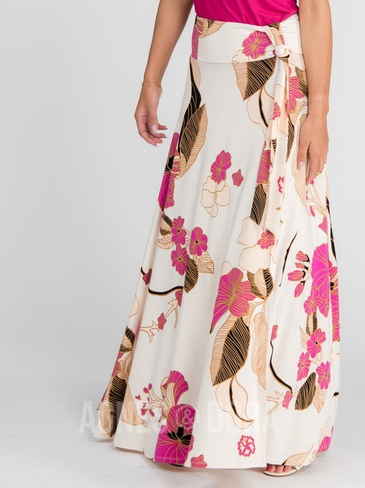 Meadow Walk Wrap Maxi Skirt Vintage Botanical