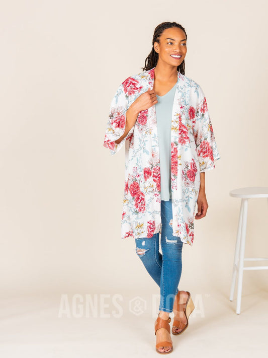 Meadow Walk Kimono Ivory Floral
