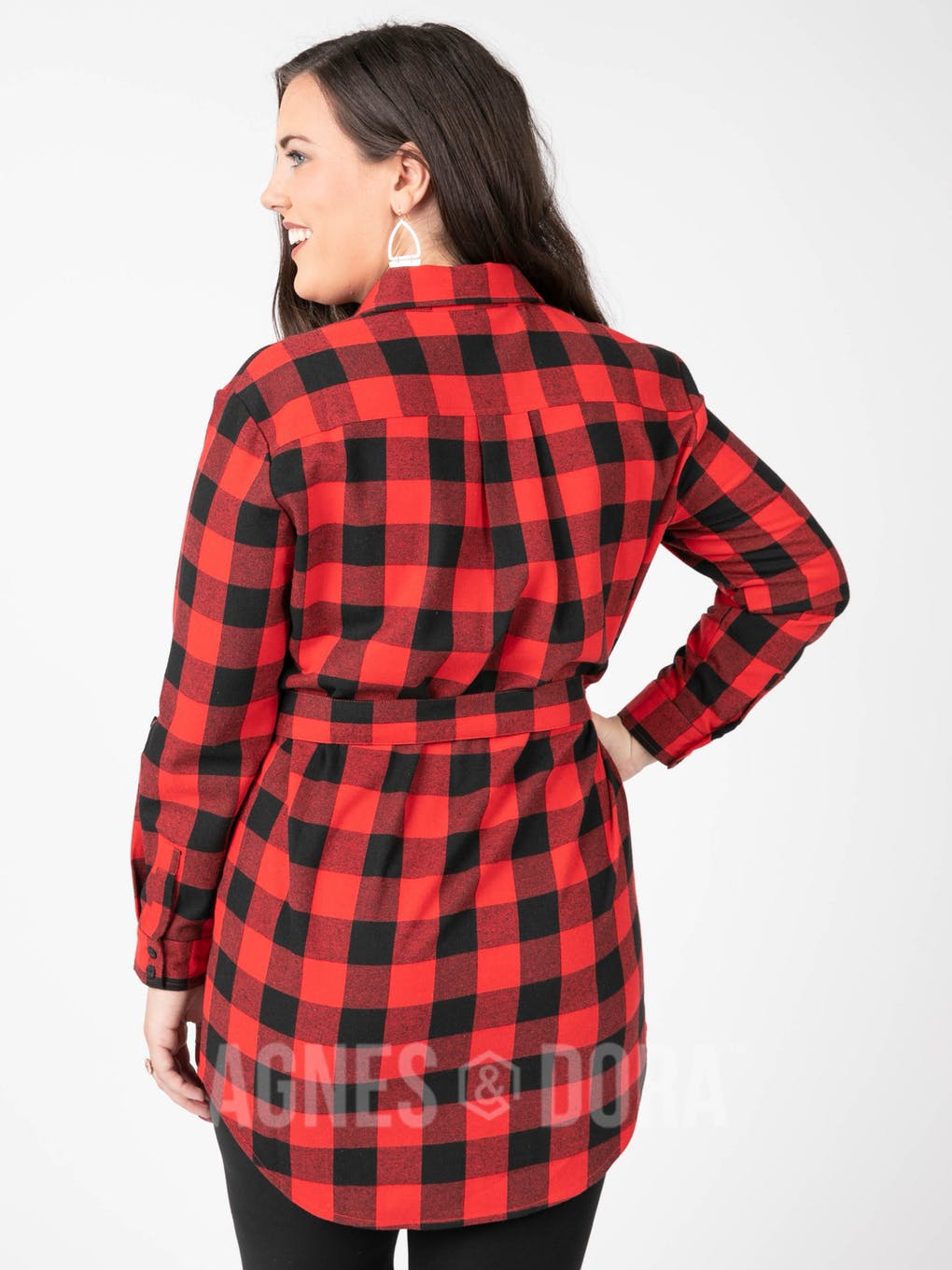 Cabin Days Flannel Tunic Buffalo Check Red/Black