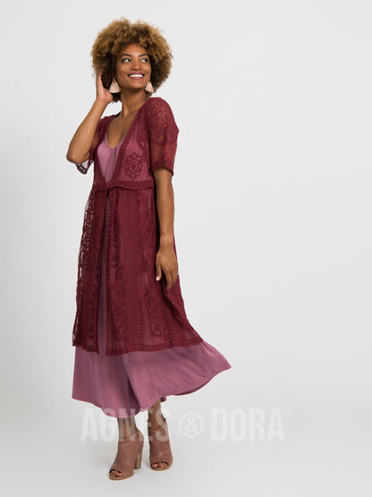 Heirloom Vintage Lace Duster Black Cherry