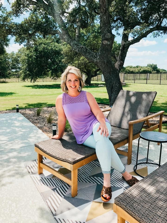Heirloom Eyelet Essential Tank Purple