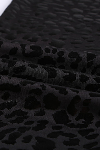 The Onyx Leopard-Textured Leggings
