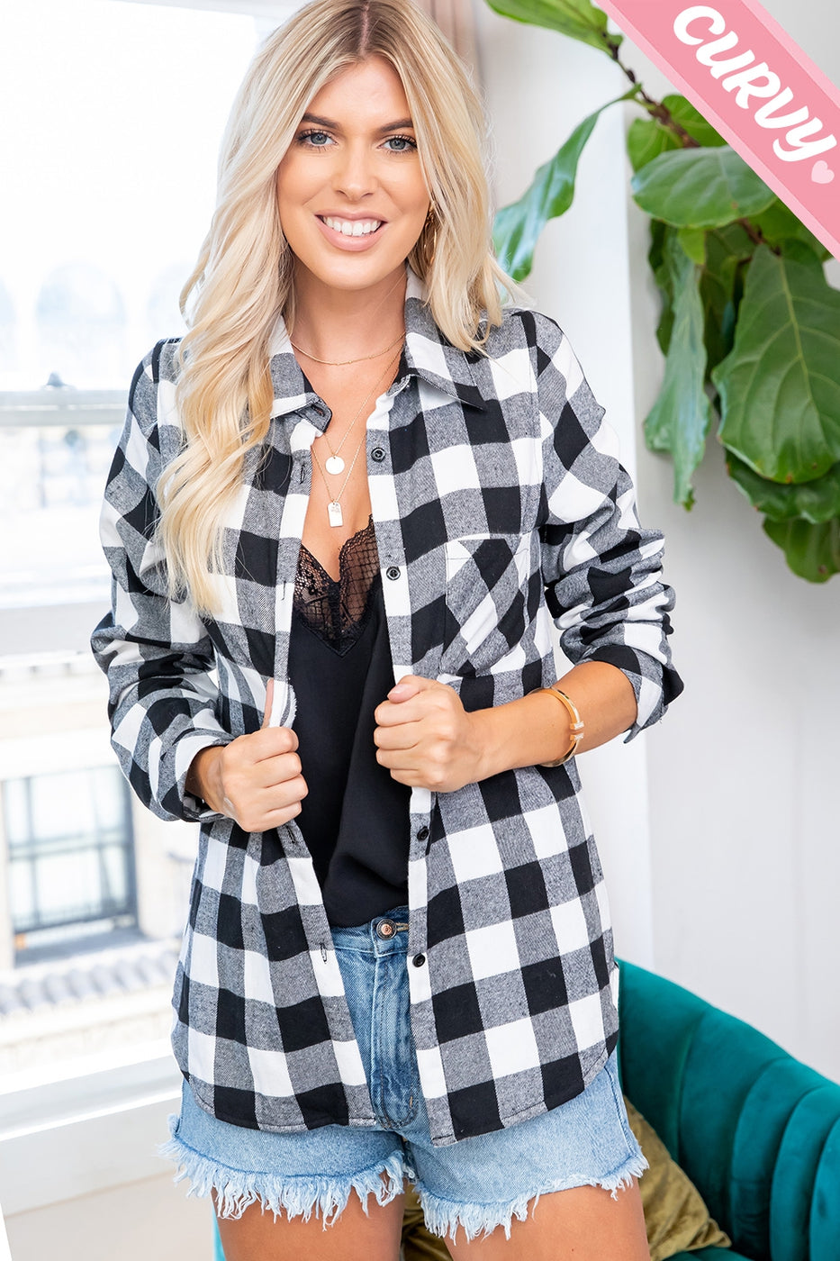 The Northwood Black & White Fleece-Lined Plaid Flannel