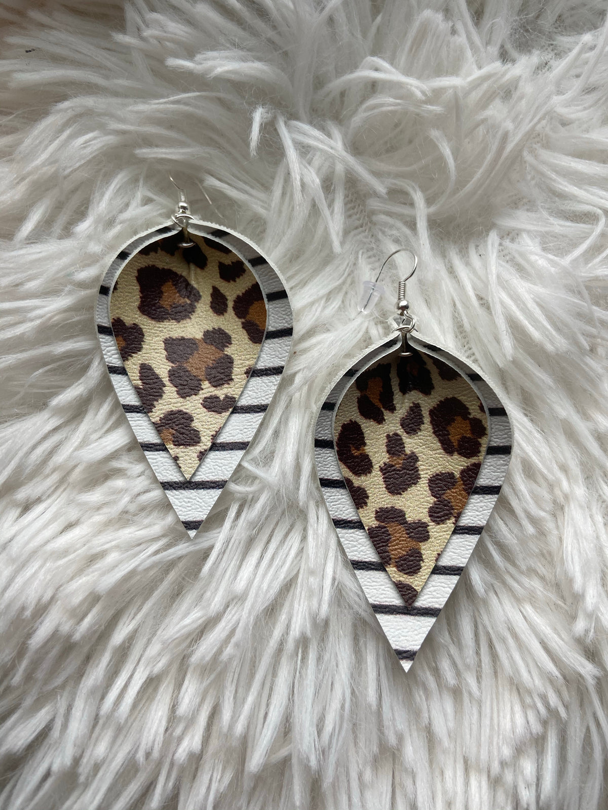 The Leopard Stripe Layered Earrings