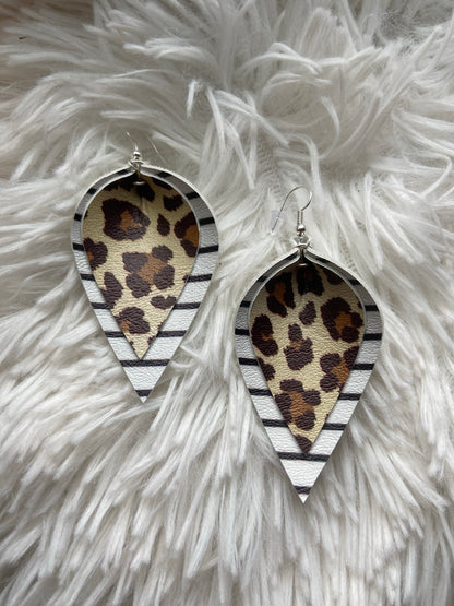 The Leopard Stripe Layered Earrings