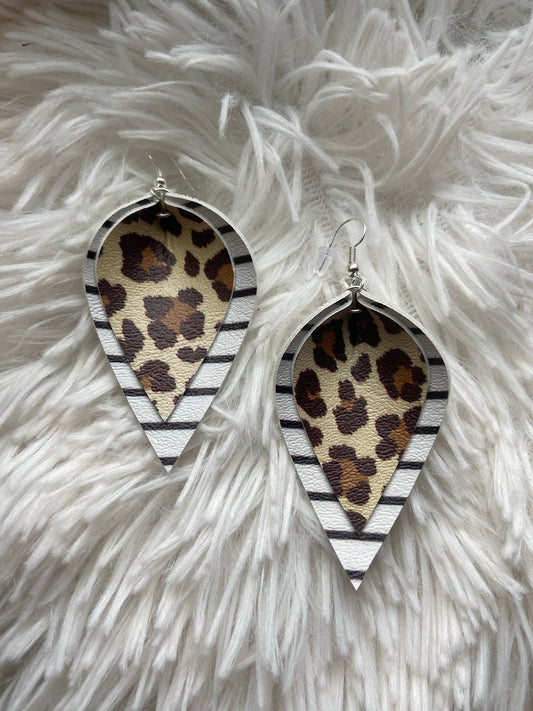 The Leopard Stripe Layered Earrings