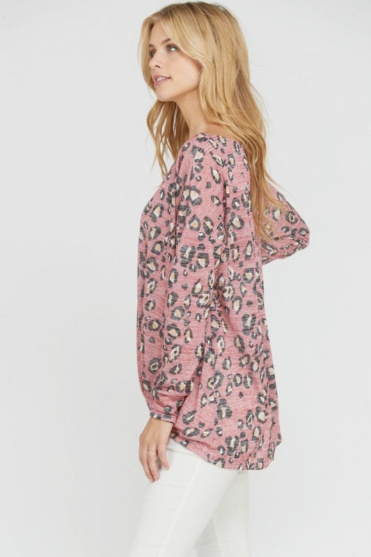 The Ember Animal-Print Twist-Front Top