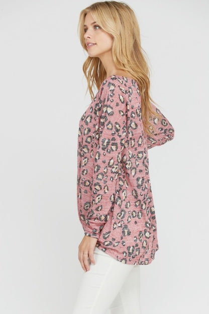 The Ember Animal-Print Twist-Front Top