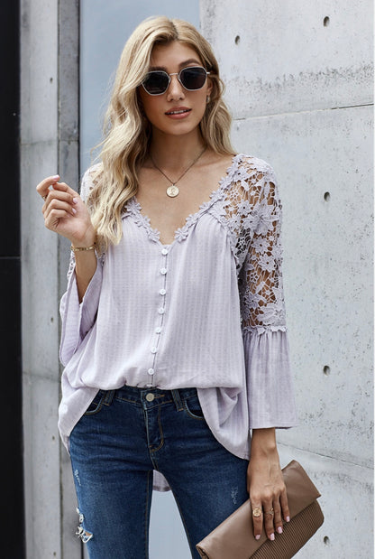 The Sage Lacework Crochet-Hem Top