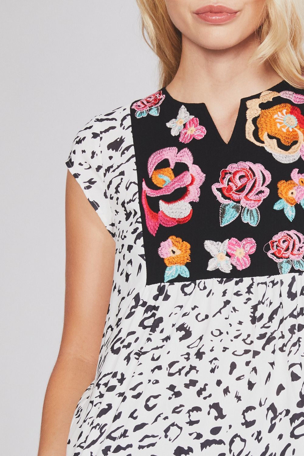 The Wildflower Trail Embroidered Shift Top