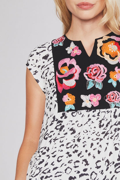 The Wildflower Trail Embroidered Shift Top