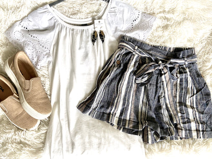 The Greyson Stripe Tie-Waist Shorts