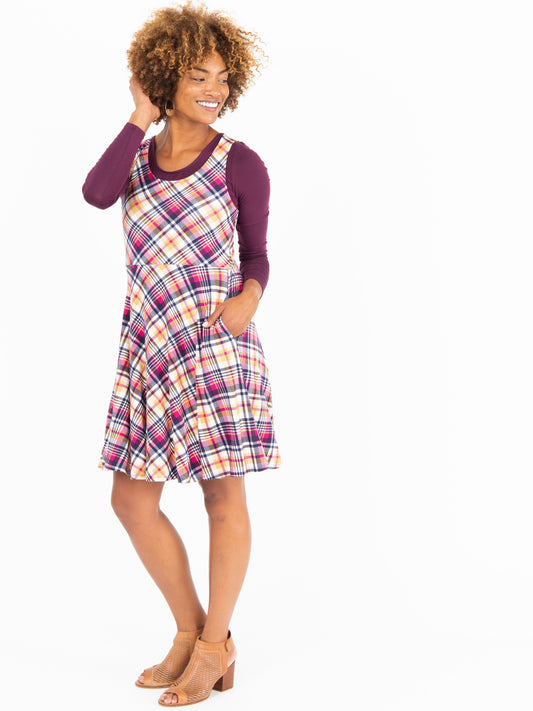 Cabin Days Fit & Flare Dress Classic Plaid Large Scale