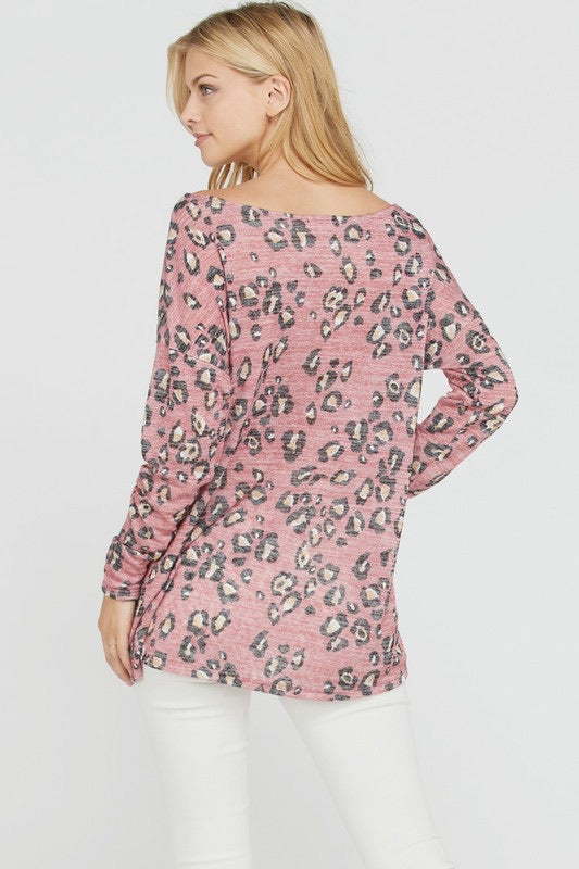 The Ember Animal-Print Twist-Front Top