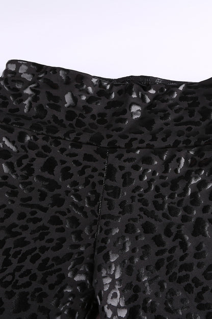 The Onyx Leopard-Textured Leggings