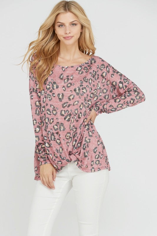 The Ember Animal-Print Twist-Front Top