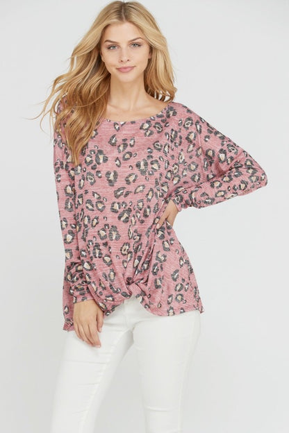 The Ember Animal-Print Twist-Front Top