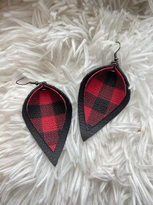 The Red Buffalo Plaid Layered Earrings