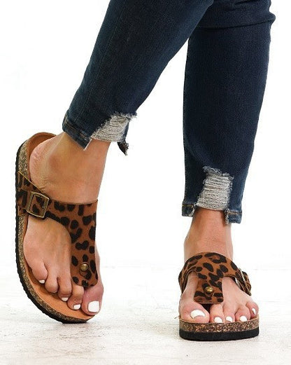 The Wildcat Leopard Double-Strap Sandals