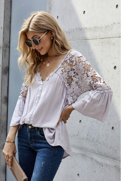The Sage Lacework Crochet-Hem Top
