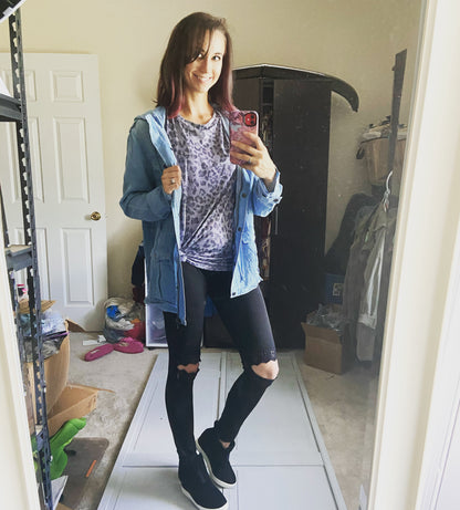 The Elowen Lace-Knee Distressed Leggings