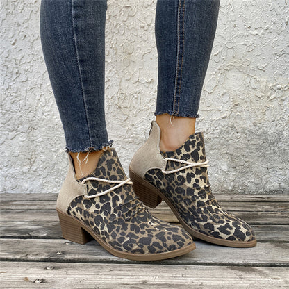 Everyday Charm Chic Ankle Boots Leopard Boot