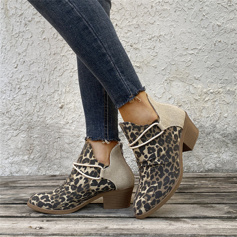 Everyday Charm Chic Ankle Boots Leopard Boot